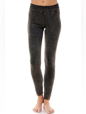 T PARTY MINERAL ROLL DOWN WAIST LEGGING MINERAL WASH Made in the USA